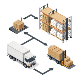 Logistics Process Icon for Transportation and Supply Chain