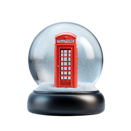 London Red Telephone Booth Snow Globe Icon