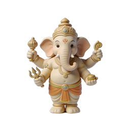 Lord Ganesha 3D Icon - Hindu Elephant Deity Symbol