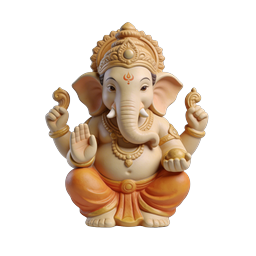 Lord Ganesha 3D Icon - Hindu Elephant Deity Statue