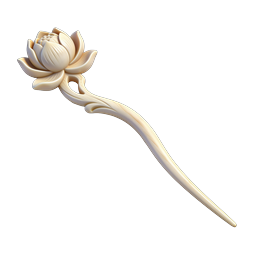 Elegant Lotus Flower Hairpin | 3D Ornamental Icon