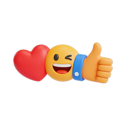 Love Thumb Up Emoji 3D Icon | Smiley Face Heart
