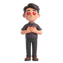 Cute Loving Character Icon for Affectionate Themes