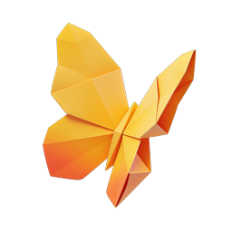 Low-Poly 3D Butterfly Icon | Geometric Nature Design