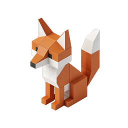Icono 3D de zorro Low-Poly | Diseño animal geométrico isométrico