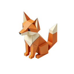 Low-Poly Geometric Fox Icon - Modern 3D Design