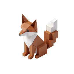 Low-Poly 3D Fox Icon - Geometric Animal Design