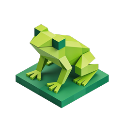 Low-Poly Isometric Frog 3D Icon | Nature Wildlife