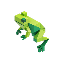 Low-Poly 3D Frog Icon | Geometric Amphibian Design
