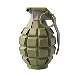 Icône 3D de grenade Low-Poly | Asset d'arme militaire