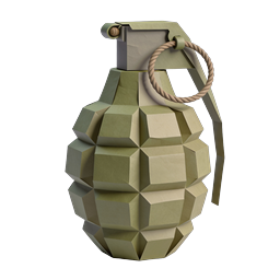 Low-Poly Grenade Icon | 3D Military Weapon Asset