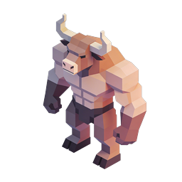Low-Poly Minotaur Character Icon | Fantasy 3D Game Asset