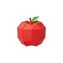 Low-Poly Paper Craft Apple Icon | Geometric Fruit Design