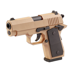 Icono 3D de pistola low poly color arena para juegos