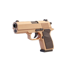 Icon Low-Poly-Pistole | 3D-gerenderte taktische Handfeuerwaffe