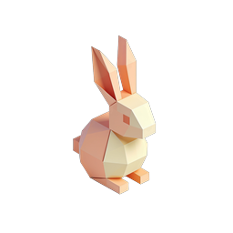 Low-Poly Geometric Rabbit Icon | 3D Animal Design