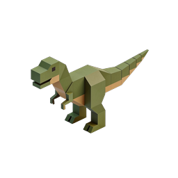 Low-Poly T-Rex Dinosaur 3D Icon | Geometric Paper Craft