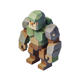 Low Poly Warrior Character Icon - 3D Fighting Game Avatar