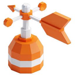 Low-Poly Wetterfahne Richtungs-Icon | 3D-Render