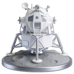 Lunar Lander Spacecraft Icon | 3D Moon Mission