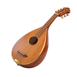 Lute Stringed Musical Instrument Icon | Realistic 3D