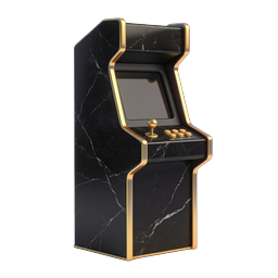 Luxury Black Marble Arcade Machine Icon | Premium Gaming