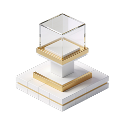 Luxury Display Pedestal with Glass Showcase Icon