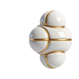 Luxury Stacked Egg 3D Icon with Gold Accents