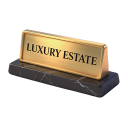 Luxury Estate Gold Plaque Sign Icon | Premium Real Estate
