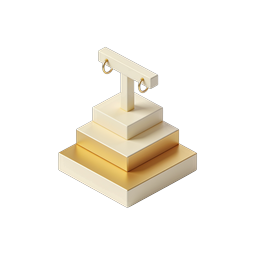 Luxury Gold Pedestal Icon | Premium 3D Isometric Design