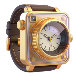 Luxury Gold Wristwatch 3D Icon - Premium Timepiece Design