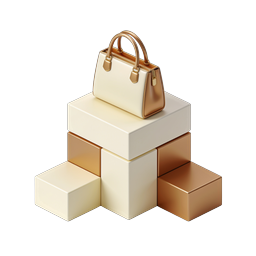 Luxury Handbag on Stacked Boxes Icon