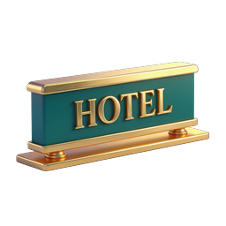 Luxury Hotel Sign 3D Icon - Premium Hospitality