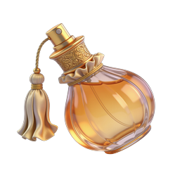 Luxury Gold Perfume Bottle Icon - Elegant 3D Design