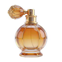Luxury Perfume Bottle Icon - Elegant Gold & Amber Design