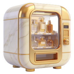 Luxury Perfume Dispenser Machine Icon - Marble & Gold