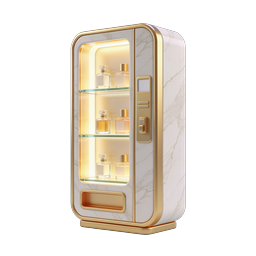 Luxury Perfume Vending Machine Icon | Marble & Gold Design