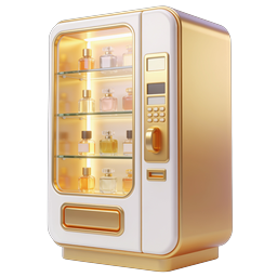 Luxury Gold Perfume Vending Machine 3D Icon