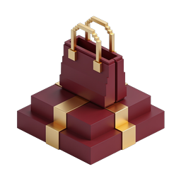 Icône de sac de shopping de luxe | Design 3D de vente au détail premium