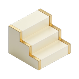 Luxury Gold Trim Staircase 3D Icon