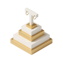 Icona Premium Piramide a Livelli di Lusso | Design Oro 3D