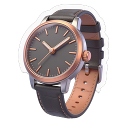 Luxury Rose Gold Wristwatch 3D Icon | Premium Timepiece