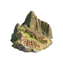 Machu Picchu Icon - 3D Incan Ruins Illustration