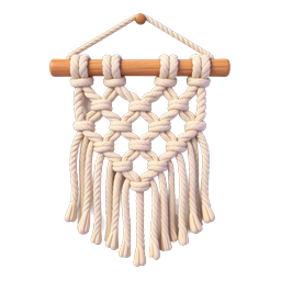 Macrame Wall Hanging Icon - Boho Decor Illustration