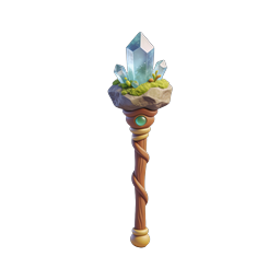 Magical Crystal Staff Fantasy 3D Icon