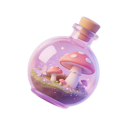 Magical Mushroom Potion Bottle Fantasy Icon