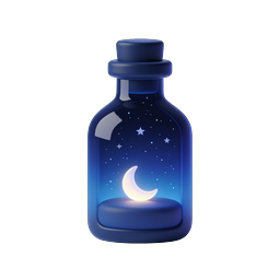 Magischer Nachthimmel-Zaubertrank-Flasche 3D-Icon