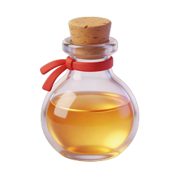Magic Potion Bottle Icon - Glass Flask with Cork