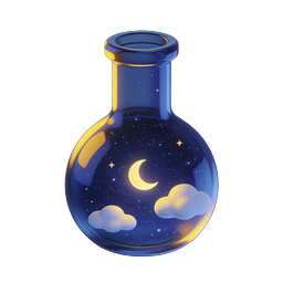Magische Zaubertrankflasche mit Sternenhimmel | 3D-Icon