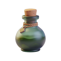 Magic Potion Bottle Icon - Fantasy 3D Render